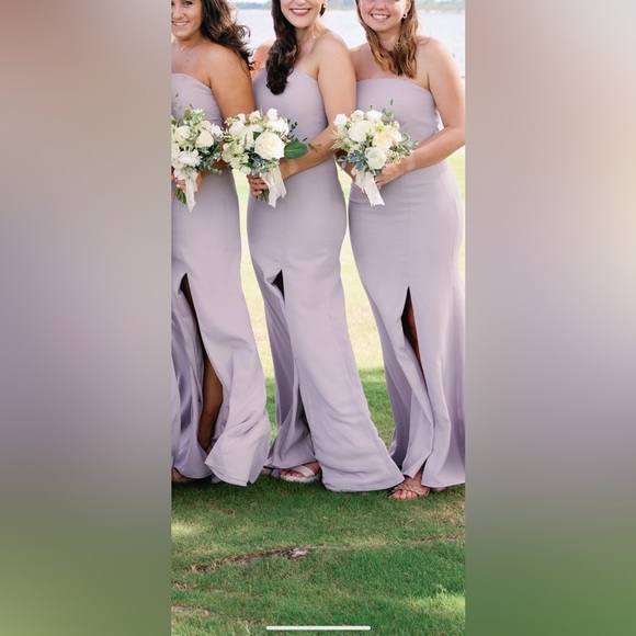 Bella Bridesmaids Strapless Dress in Taupe - Picture 1 of 3